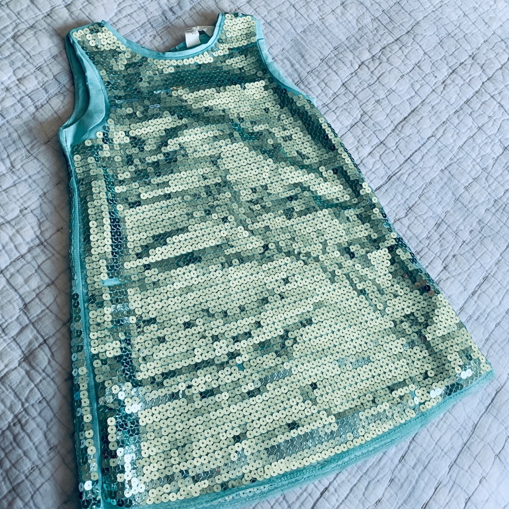 Toddler Aqua Sequin Shift